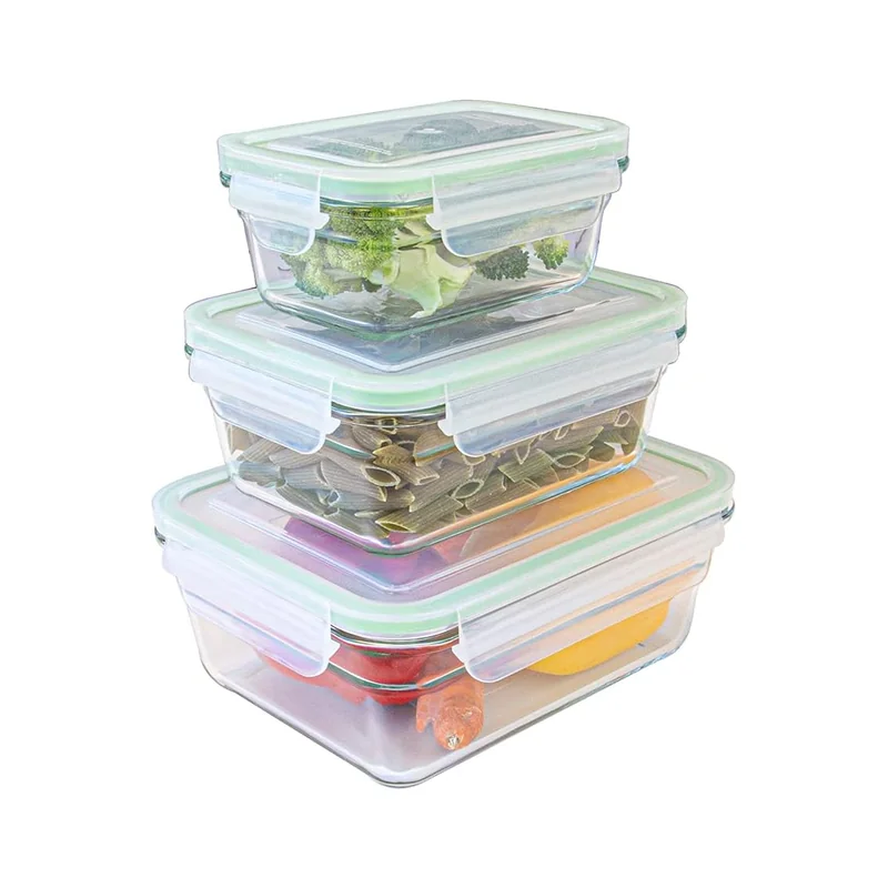 Glasslock – 3-delige glazen vershoudset